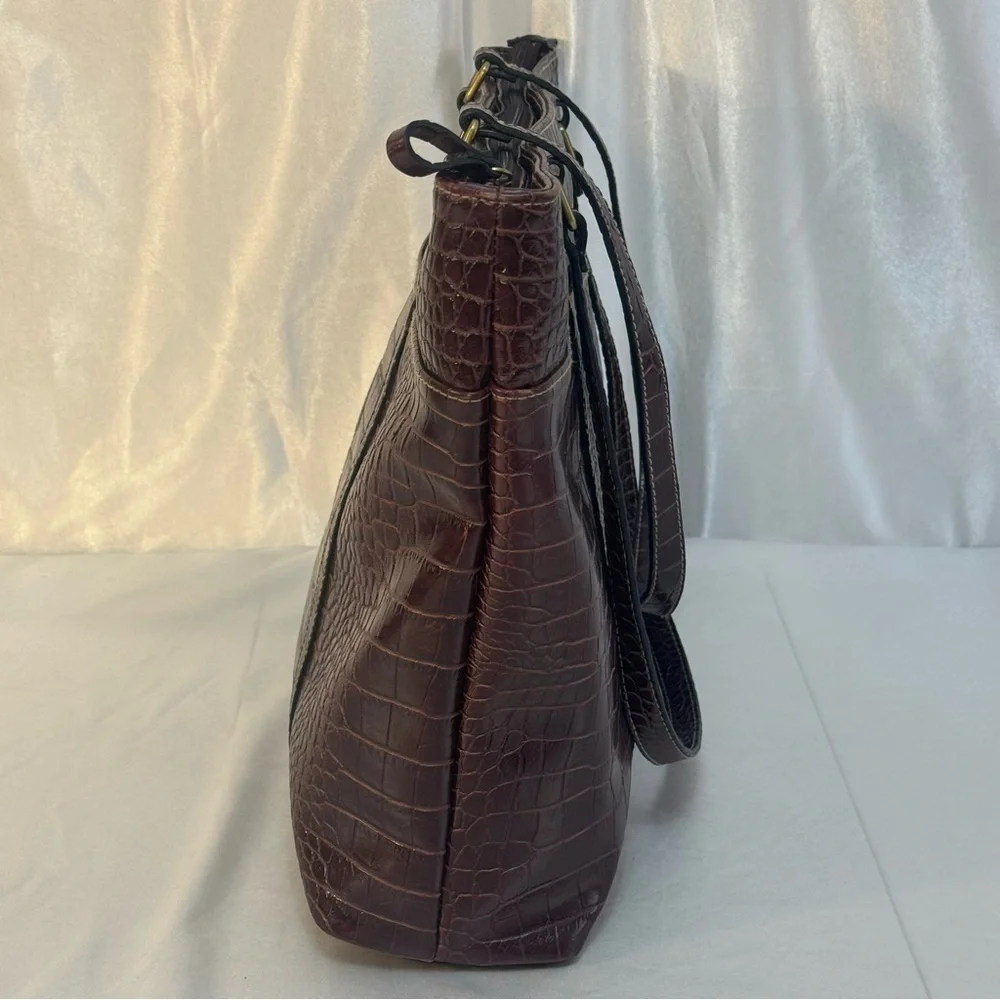 Worthington Tote Laptop Business Carry On Bag Crocodile Embossed Faux Leather